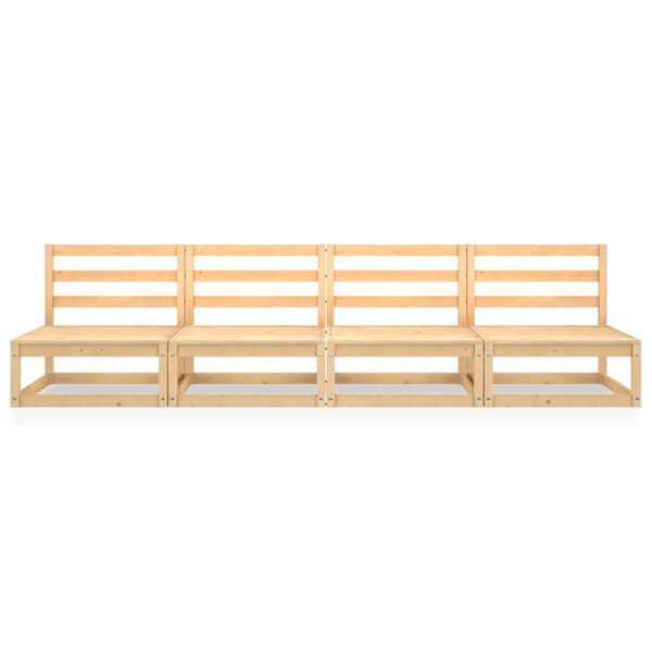 vidaXL Canap&eacute; 4 places de jardin bois de pin massif