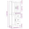 vidaXL Buffet haut Ch&ecirc;ne sonoma 69,5x34x180 cm Bois d'ing&eacute;nierie