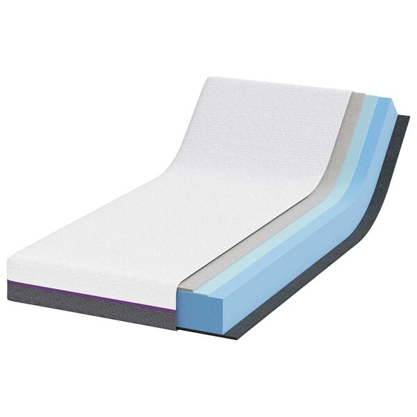 vidaXL Matelas Blanc et Gris 90 x 200 cm Tissu jacquard