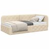 vidaXL Cadre de lit d'angle avec t&ecirc;te de lit Cr&egrave;me 100 x 200 cm tissu