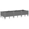 vidaXL Jardini&egrave;re avec piquets gris clair 125x40x28,5 cm PP