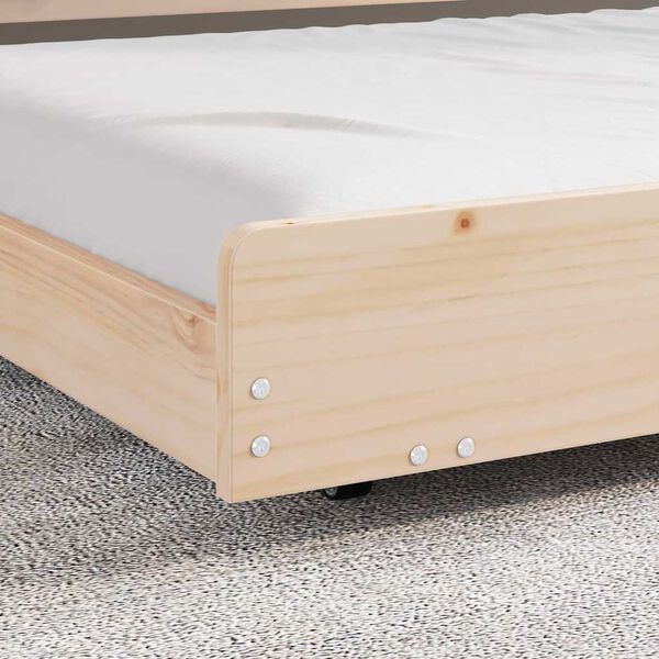 vidaXL Cadre de lit Naturel 100 x 200 cm Pin massif