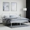 vidaXL Cadre de lit m&eacute;tal sans matelas et t&ecirc;te de lit blanc 160x200 cm
