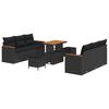 vidaXL Ensemble de canap&eacute; de jardin 9 pcs Noir polyrotin