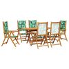 vidaXL Ensemble de salle &agrave; manger pour jardin 7 pcs Motif feuille