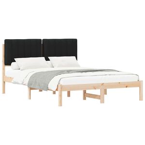 vidaXL Cadre de lit avec t&ecirc;te de lit rembourr&eacute;e Noir 140 x 190 cm