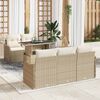 vidaXL Ensemble de canap&eacute; de jardin avec coussin 6 pcs Beige polyrotin