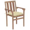 vidaXL Chaises de jardin empilables avec coussins lot de 8 Teck solide