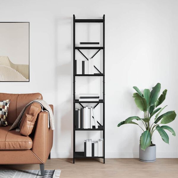 vidaXL &Eacute;tag&egrave;re Ch&ecirc;ne noir 40 x 30 x 189,5 cm Bois d'ing&eacute;nierie