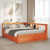 vidaXL Lit biblioth&egrave;que sans matelas cire marron 160x200 cm pin massif