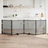 vidaXL Barri&egrave;re pour chiens avec porte 4 panneaux bois de sapin massif