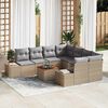 vidaXL Ensemble de canap&eacute; de jardin avec coussin 9 pcs Beige polyrotin