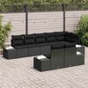 vidaXL Ensemble de canap&eacute; de jardin 8 pcs Noir Poly rotin