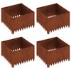 vidaXL Bordure de Pelouse 4 pc 60 x 60 x 35 cm Acier Rouill&eacute;