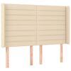 vidaXL T&ecirc;te de lit &agrave; LED Cr&egrave;me 147x16x118/128 cm Tissu