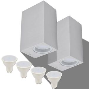vidaXL Appliques murales d'ext&eacute;rieur 2 pcs Carr&eacute; vers le bas/haut