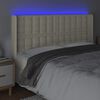 vidaXL T&ecirc;te de lit &agrave; LED Cr&egrave;me 147x16x118/128 cm Similicuir