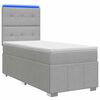 vidaXL Lit boxspring LED avec matelas Gris clair 100 x 200 cm Tissu