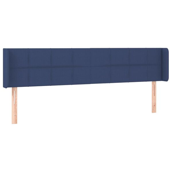 vidaXL T&ecirc;te de lit &agrave; LED Bleu 183x16x78/88 cm Tissu