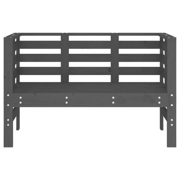vidaXL Banc de jardin gris 111,5x53x71 cm bois massif de pin