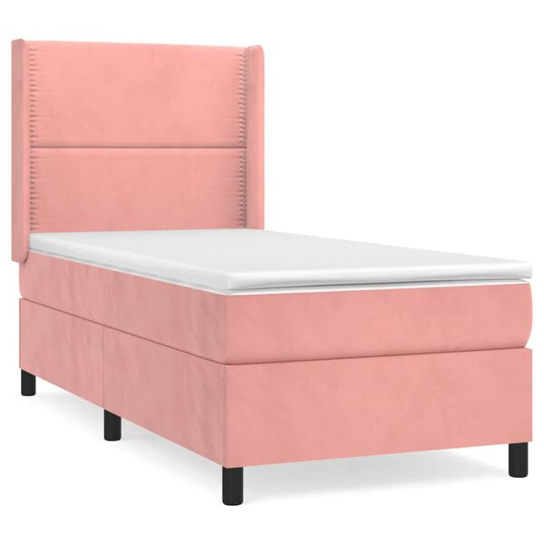 vidaXL Sommier &agrave; lattes de lit et matelas Rose 80x200 cm Velours