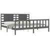 vidaXL Cadre de lit sans matelas gris 200x200 cm bois massif de pin