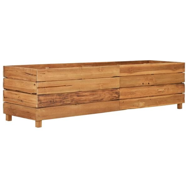 vidaXL Lit sur&eacute;lev&eacute; 150x40x38 cm bois de teck recycl&eacute; et acier