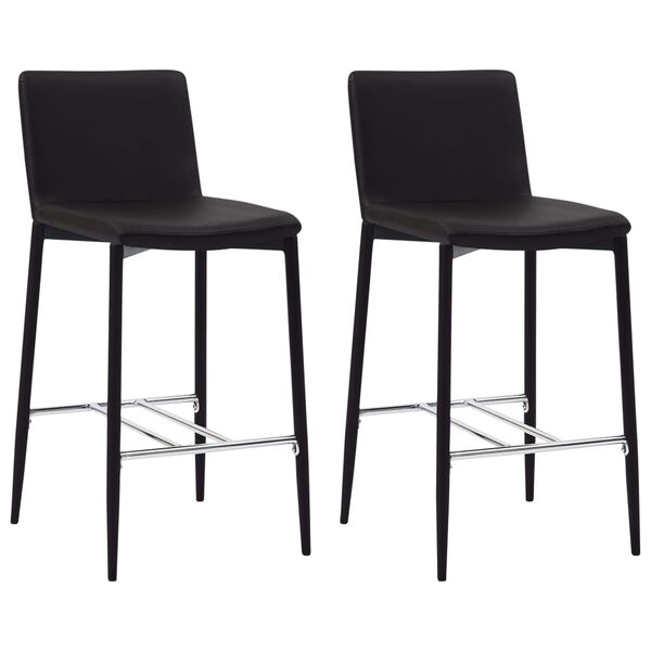 vidaXL Tabourets de bar lot de 2 marron similicuir