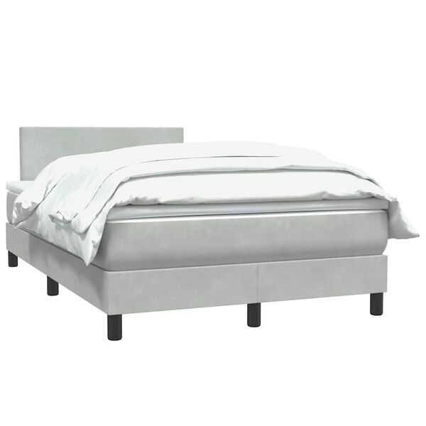 vidaXL Sommier &agrave; lattes de lit et matelas gris clair 120x210cm velours