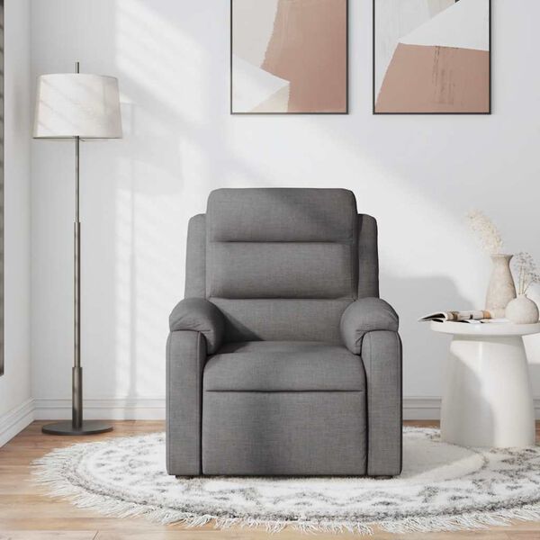 vidaXL Fauteuil de massage inclinable Gris foncé Tissu