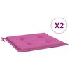 vidaXL Coussins de chaise de jardin lot de 2 rose 40x40x4 cm tissu