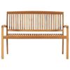 vidaXL Banc de jardin empilable et coussin 128,5cm Bois de teck massif