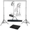 vidaXL Kit de studio photo avec ensemble d'&eacute;clairage et toile de fond
