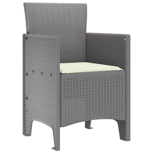 vidaXL Chaise de jardin 4 pcs Gris clair 53 x 49 x 85 cm Polypropyl&egrave;ne