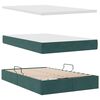 vidaXL Lit avec rangement et matelas Vert fonc&eacute; 120 x 200 cm Velours