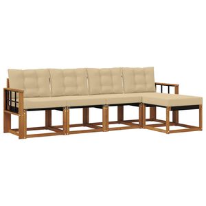 vidaXL Ensemble de canap&eacute;s d'ext&eacute;rieur 5 pc Naturel et Beige