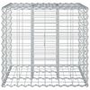 vidaXL Lit sur&eacute;lev&eacute; gabion Argent&eacute; 60 x 60 x 55 cm Acier galvanis&eacute;