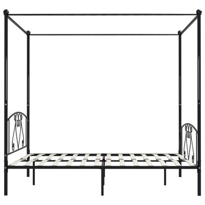 vidaXL Cadre de lit sans matelas avec baldaquin noir 180x200 cm métal