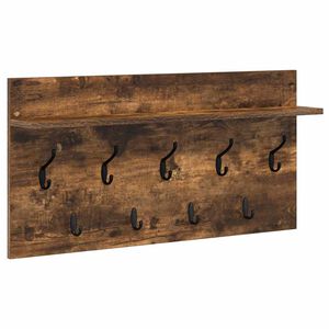 vidaXL Porte-manteau mural avec &eacute;tag&egrave;re Ch&ecirc;ne fum&eacute; 80 x 40 x 12 cm