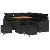 vidaXL Ensemble de canap&eacute; de jardin 8 pc 7 place Noir