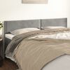 vidaXL T&ecirc;tes de lit 2 pcs gris clair 90x5x78/88 cm velours