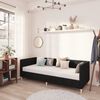 vidaXL Lit avec USB Noir Tissu 90x200 cm