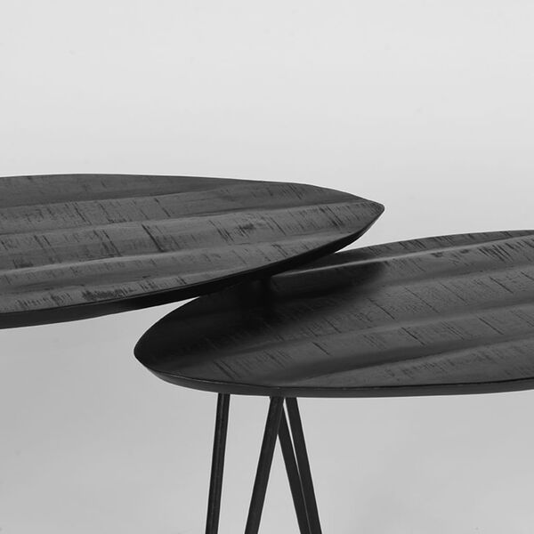 LABEL51 Ensemble de 2 tables basses Frisk bois/noir
