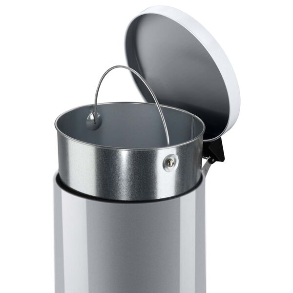 Hailo Poubelle &agrave; p&eacute;dale Solid M 12L Argent&eacute; et bac int&eacute;rieur galvanis&eacute;