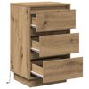 vidaXL Cabinet de chevet avec tiroir Ch&ecirc;ne artisanal 39 x 34,5 x 65 cm