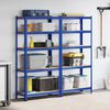 vidaXL &Eacute;tag&egrave;res de rangement &agrave; 5 niveaux 2 pcs Bleu Acier et bois