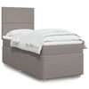 vidaXL Sommier &agrave; lattes de lit avec matelas Taupe 100x200 cm Tissu