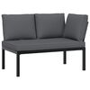 vidaXL Salon de jardin 6 pcs avec coussins noir aluminium