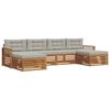 vidaXL Ensemble de canap&eacute;s d'ext&eacute;rieur 6 pc Gris Naturel et Clair