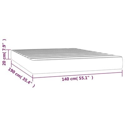 vidaXL Matelas de lit à ressorts ensachés Marron foncé 140x190x20 cm